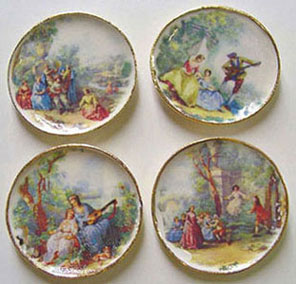 Dollhouse Miniature 4 Bright Romance Platters